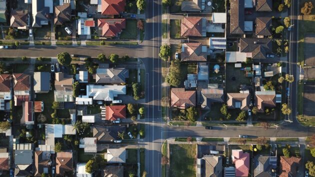 aerial view of houses