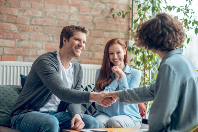 couple meeting with broker